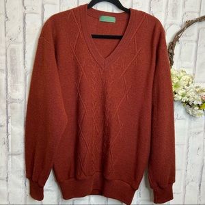 Vintage Arnold Palmer burnt orange 100% wool sweater M